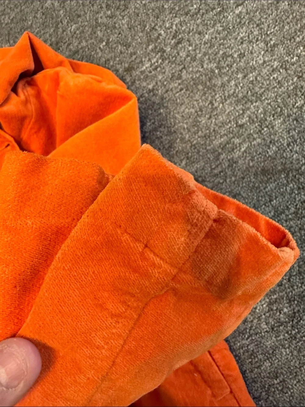 Gymboree Girls' Hooded Corduroy Velour - Bright Orange button up - SO CUTE !!!
